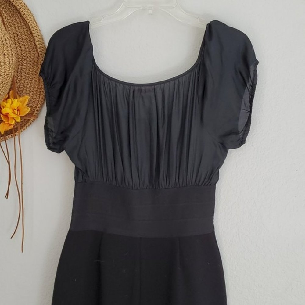 Classic Little Black Cocktail Dress Medium Cummerbund Waistband Formal Party - Picture 14 of 15